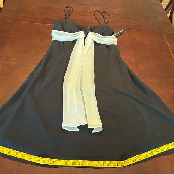 Connected Appeal – Flowing Black Spaghetti Strap After 5 Dress w/Off White Waist - Picture 12 of 15